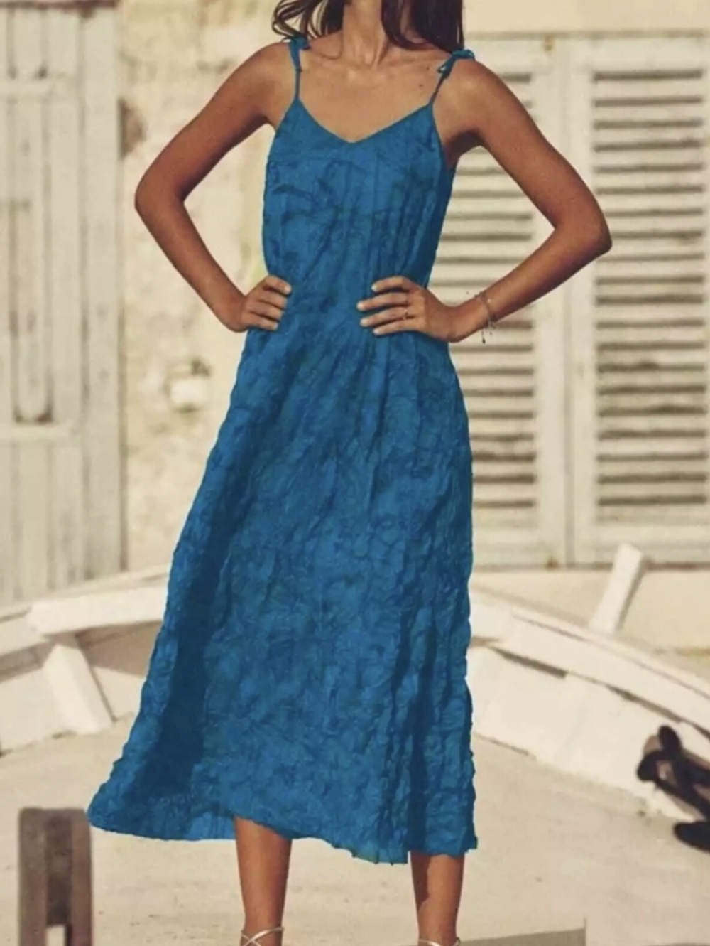 Gorgeous Blue Crinkle Dress